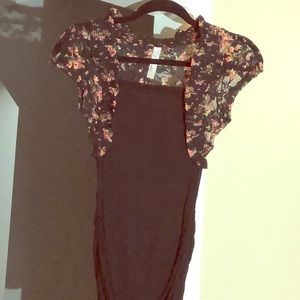 Black dress with connected shawl